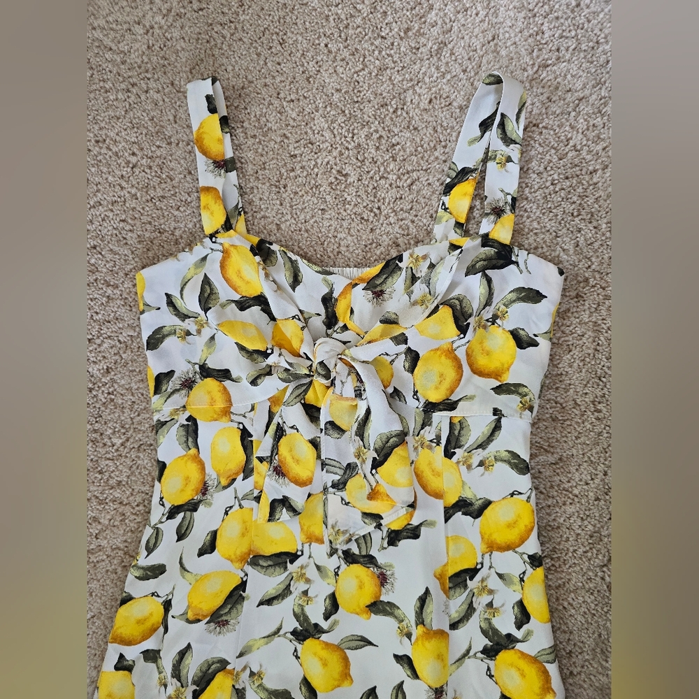 New White House Black Market Womens Midi Lemon Dress Size 00 Sleeveless - Picture 6 of 11